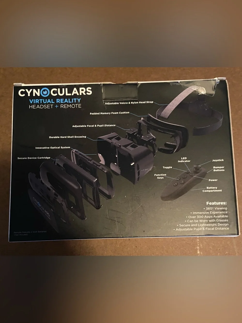 Hype Cynoculars Virtual Reality Headset & Remote - Black